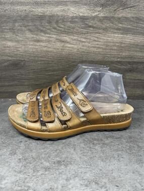 Dansko Brown Leather Slide Sandals Womens Size 8 (39) Strap